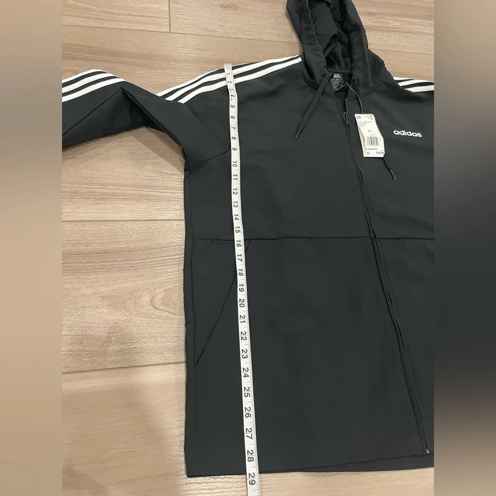 Adidas Essentials 3-Stripes Woven Windbreaker Track Jacket - Black - XL NWT